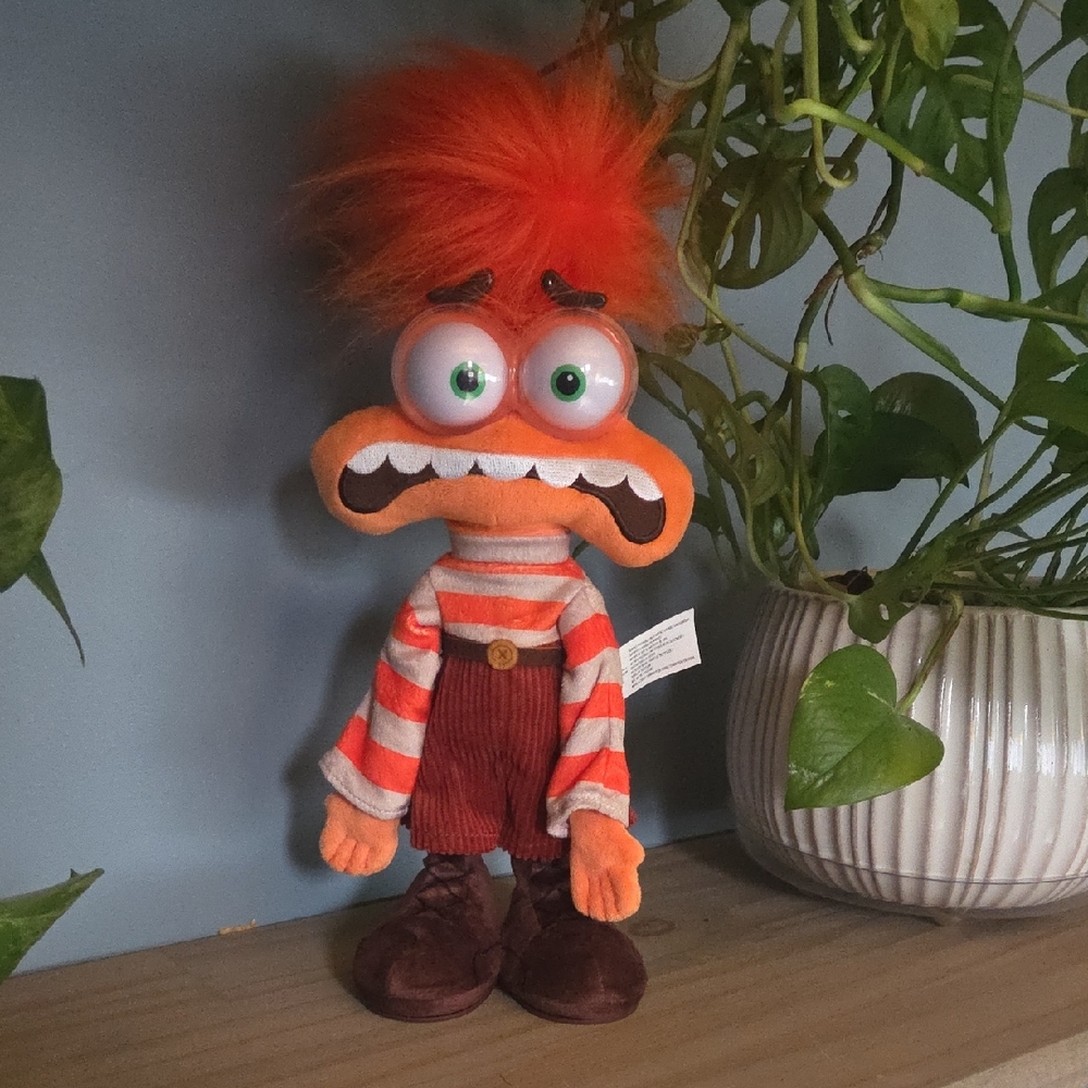 Orange and Red Striped Plush Toy